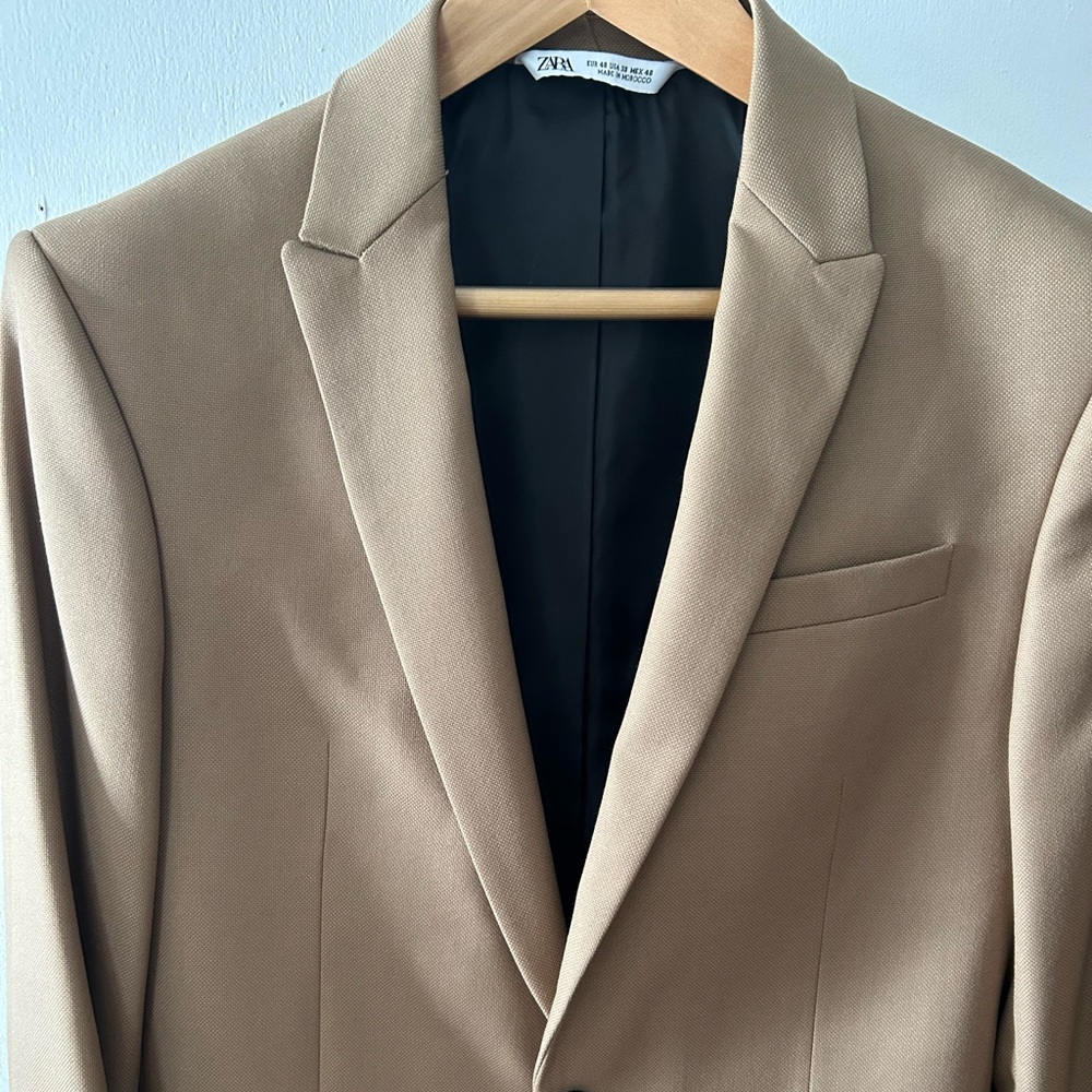 Tan Gray Suit from Zara